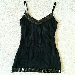 NWT Arden B Black crinkle tunic top